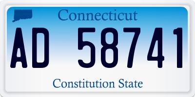 CT license plate AD58741