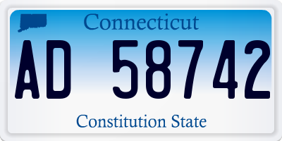 CT license plate AD58742