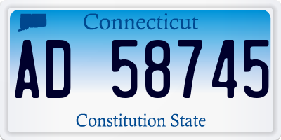 CT license plate AD58745