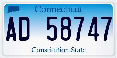 CT license plate AD58747