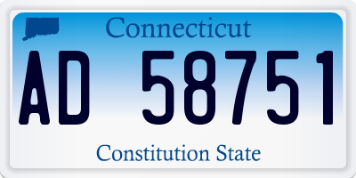 CT license plate AD58751
