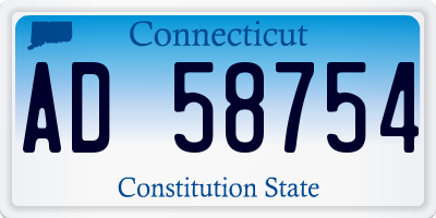CT license plate AD58754