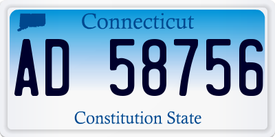CT license plate AD58756