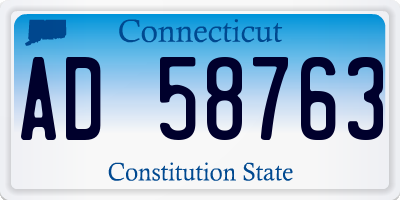 CT license plate AD58763