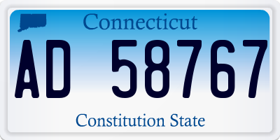 CT license plate AD58767