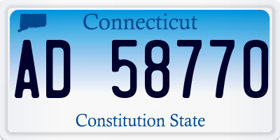 CT license plate AD58770