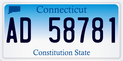 CT license plate AD58781