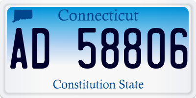 CT license plate AD58806