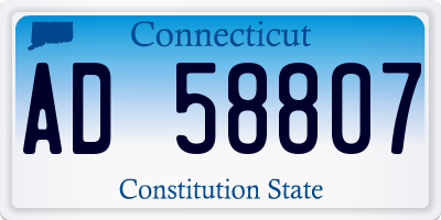 CT license plate AD58807