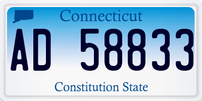 CT license plate AD58833
