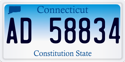 CT license plate AD58834