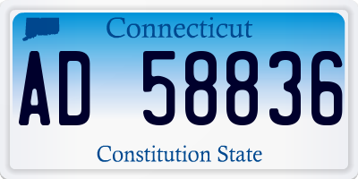 CT license plate AD58836