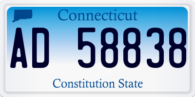 CT license plate AD58838