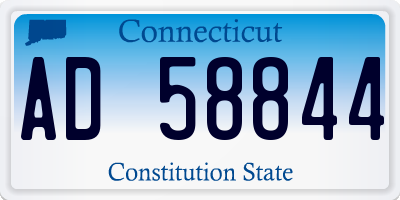 CT license plate AD58844