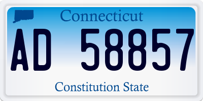 CT license plate AD58857