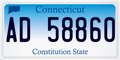 CT license plate AD58860