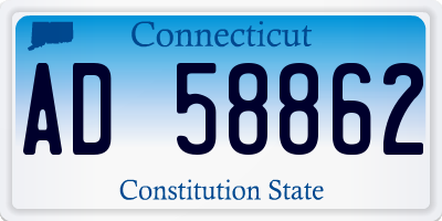 CT license plate AD58862