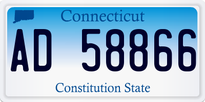 CT license plate AD58866
