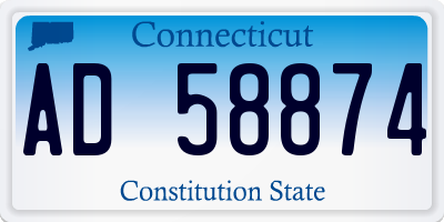 CT license plate AD58874
