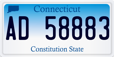 CT license plate AD58883
