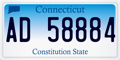CT license plate AD58884