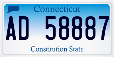 CT license plate AD58887