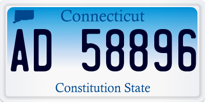CT license plate AD58896