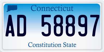 CT license plate AD58897