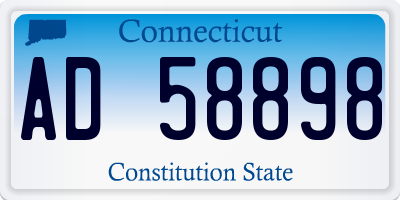 CT license plate AD58898
