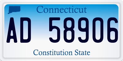 CT license plate AD58906