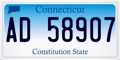 CT license plate AD58907