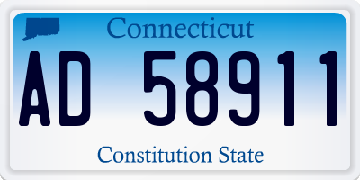 CT license plate AD58911