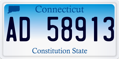 CT license plate AD58913