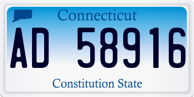 CT license plate AD58916