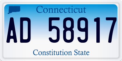 CT license plate AD58917