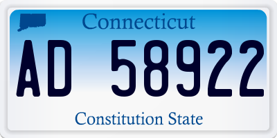 CT license plate AD58922