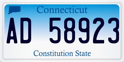 CT license plate AD58923