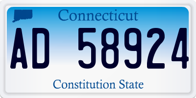 CT license plate AD58924