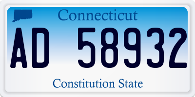 CT license plate AD58932