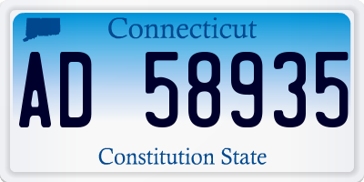CT license plate AD58935