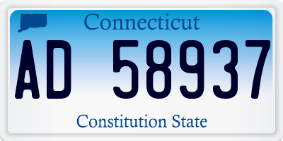 CT license plate AD58937