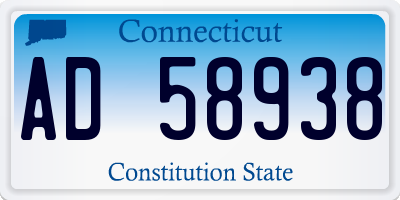 CT license plate AD58938