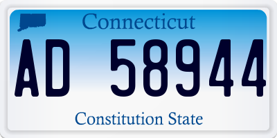 CT license plate AD58944