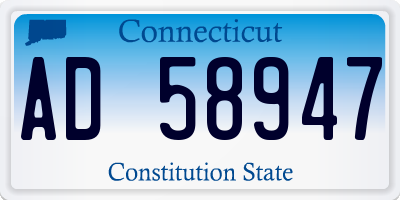 CT license plate AD58947