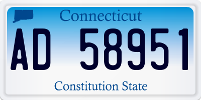 CT license plate AD58951