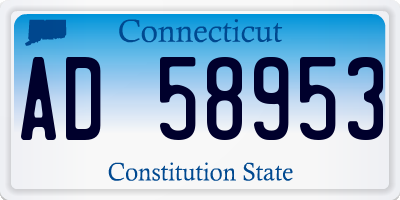 CT license plate AD58953