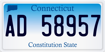 CT license plate AD58957