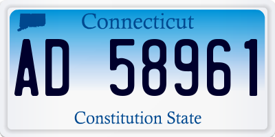 CT license plate AD58961