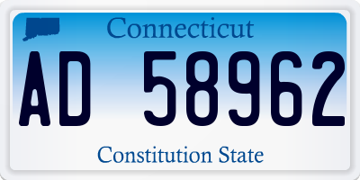 CT license plate AD58962