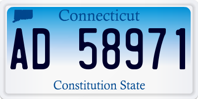 CT license plate AD58971